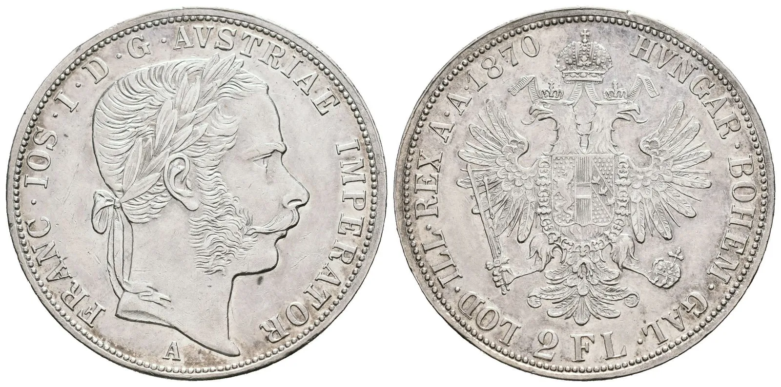 2 Zlatník 1870 A, patina, rysky a drobné hranky, lehce čištěn — 1