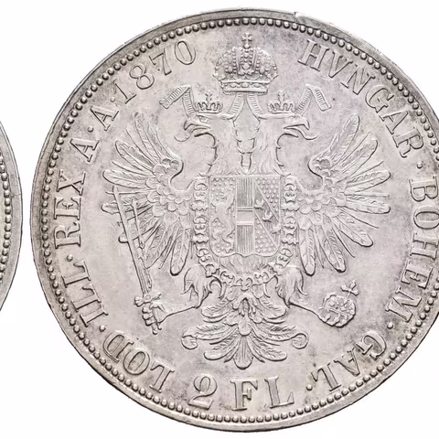 2 Zlatník 1870 A, patina, rysky a drobné hranky, lehce čištěn