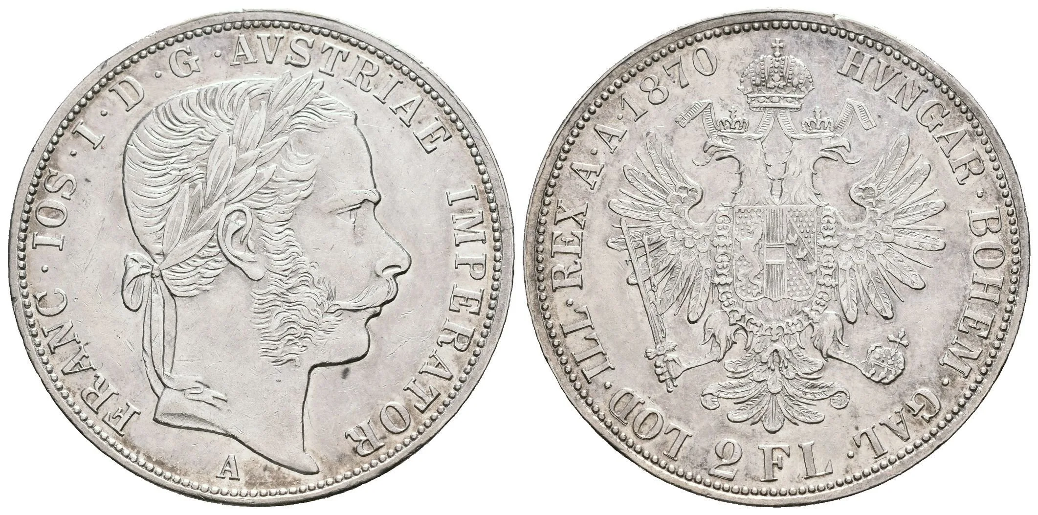 2 Zlatník 1870 A, patina, rysky a drobné hranky, lehce čištěn — 1