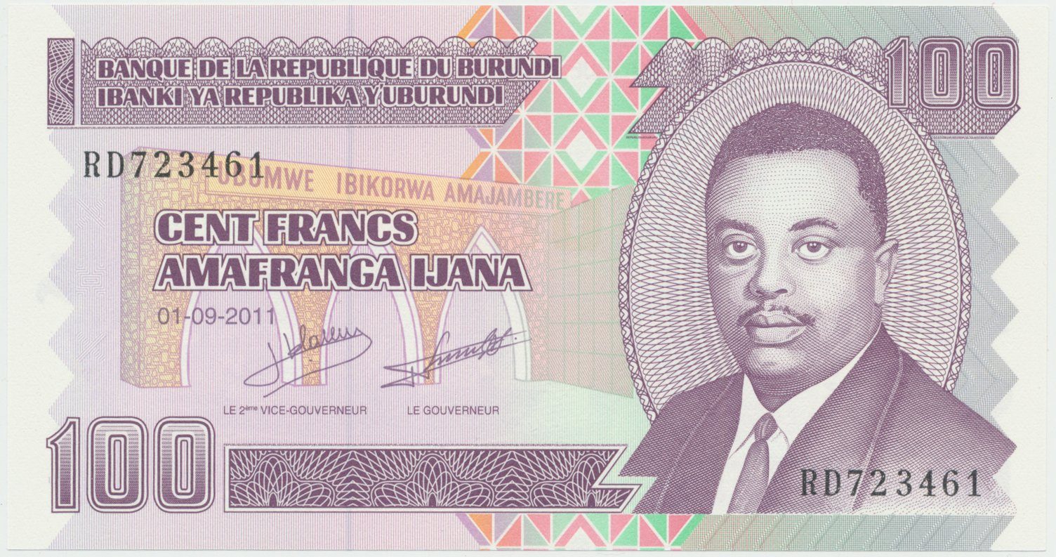 Burundi, 100 Francs 2010-2011, P.44