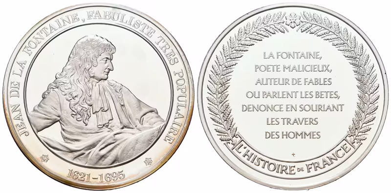 Francie - AR Medaile b.l. - Jean de la Fontaine