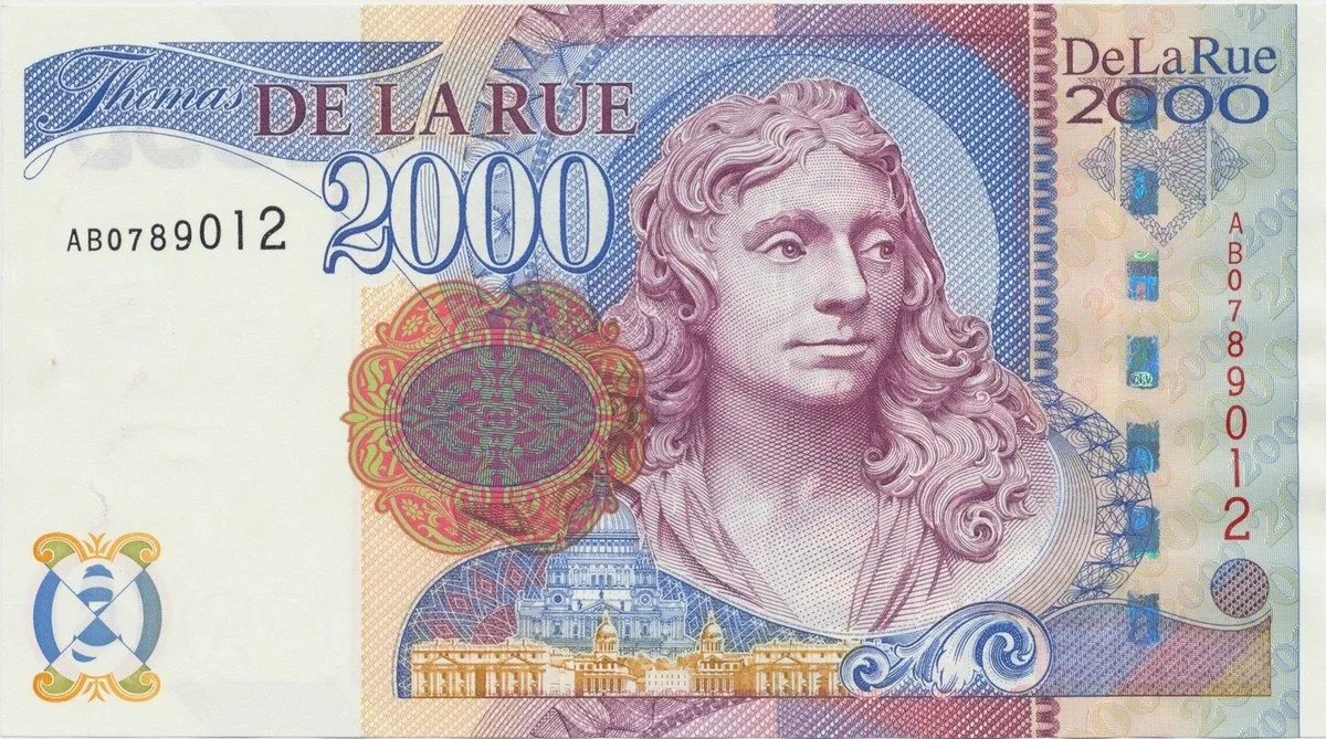 Velká Británie, „Millenium 2000", DE LA RUE - testovací bankovka, typ 1