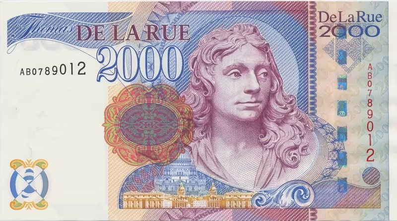 Velká Británie, „Millenium 2000", DE LA RUE - testovací bankovka, typ 1