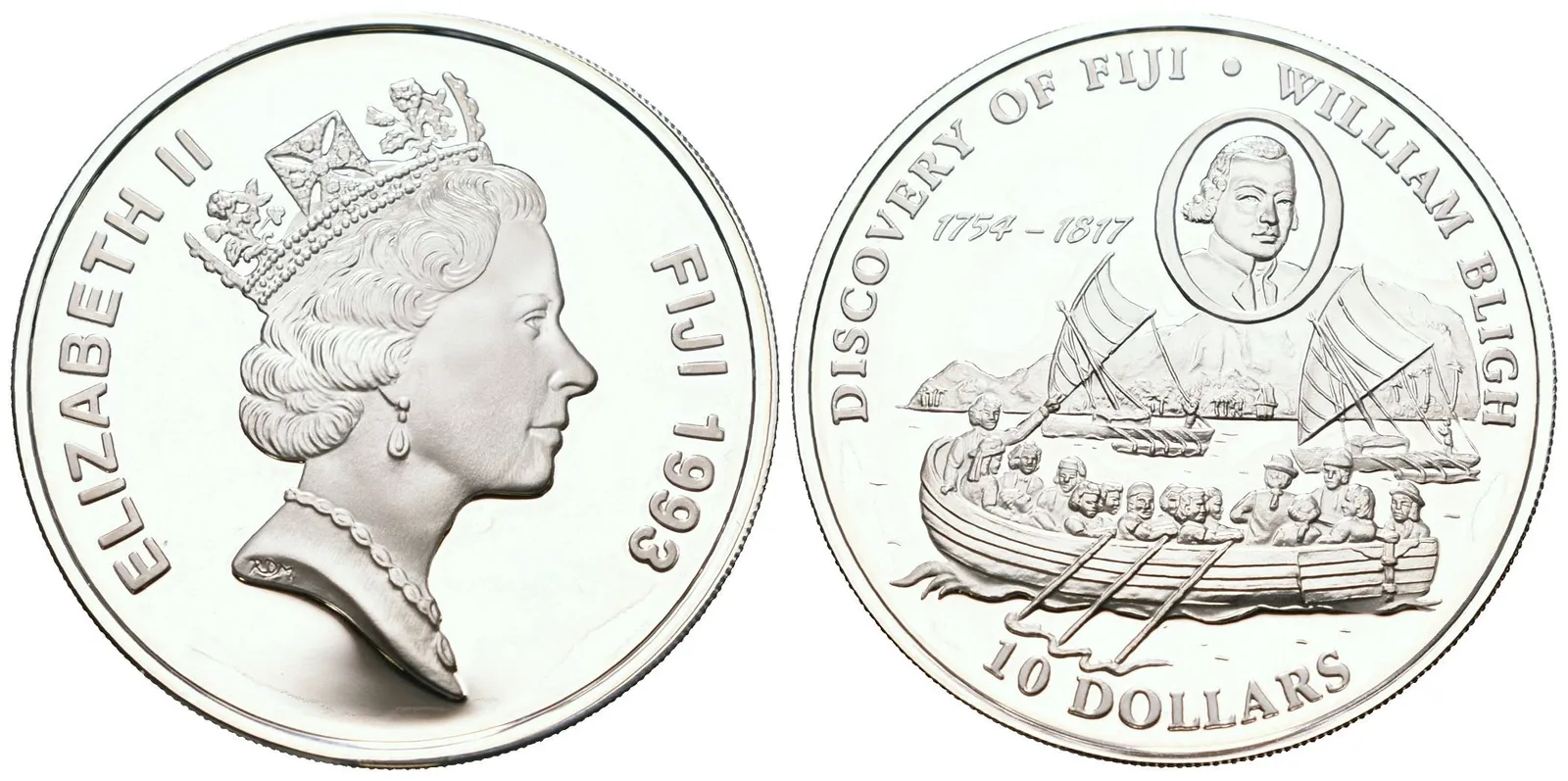 Fiji, 10 Dollars 1993 - William Bligh