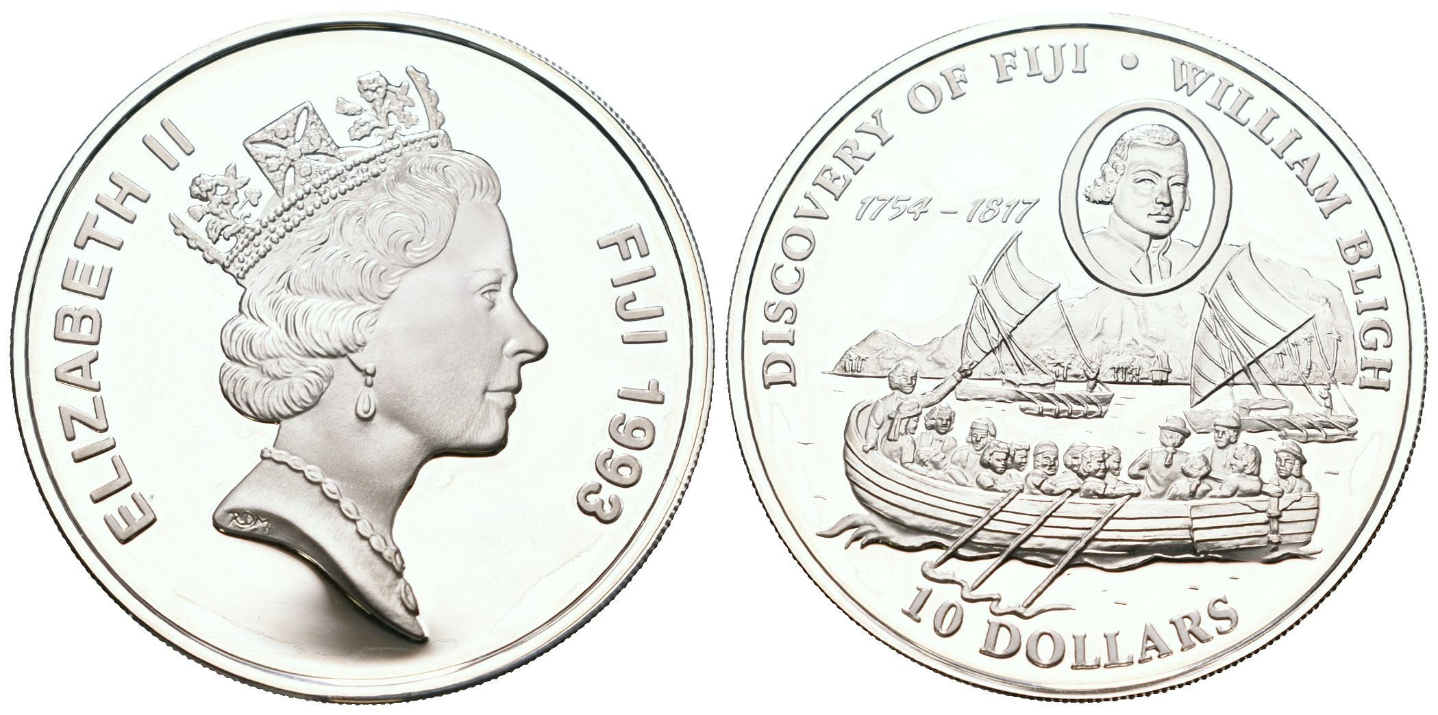 Fiji, 10 Dollars 1993 - William Bligh