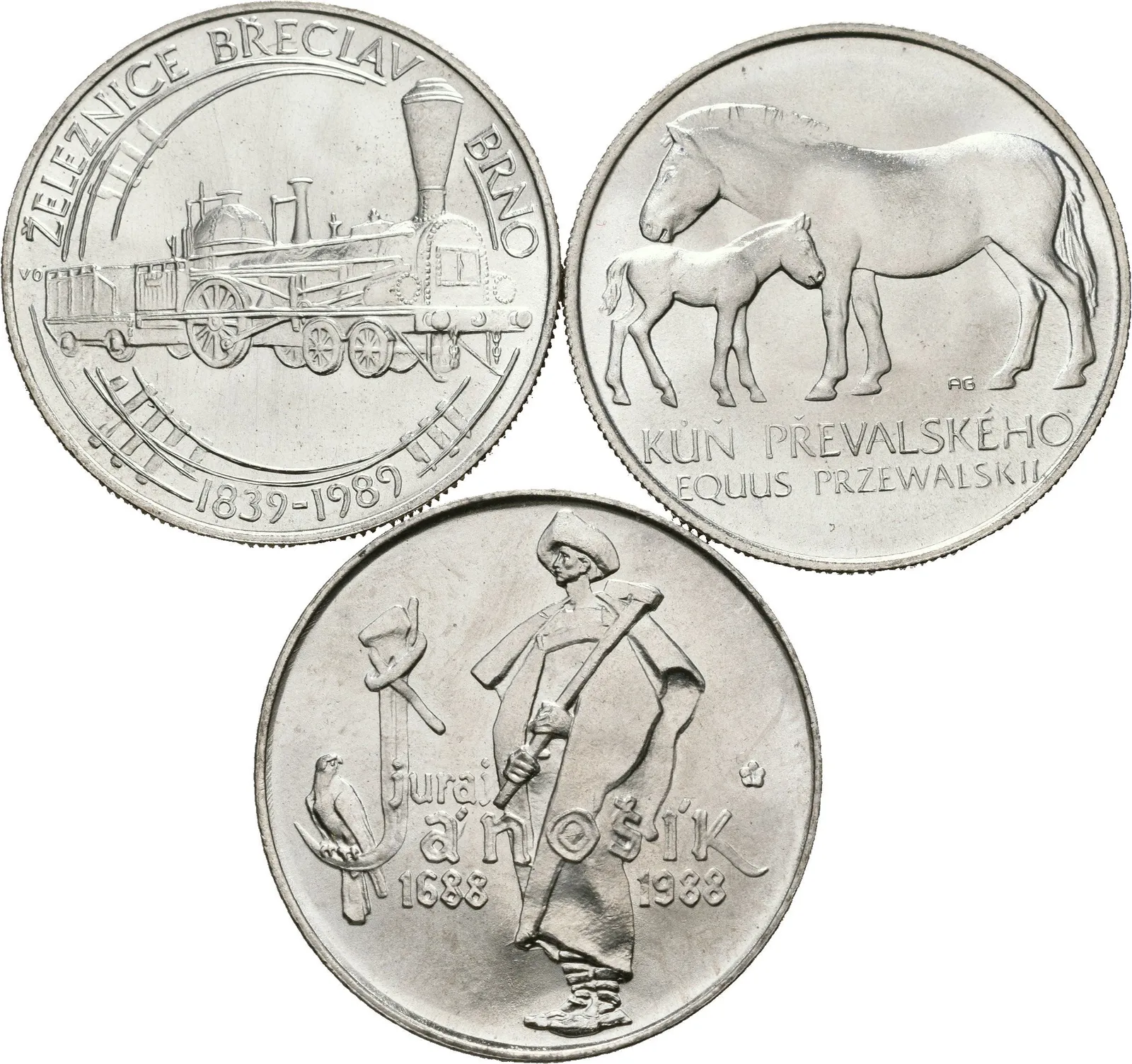 50 Kčs 1987 - Kůň Převalského, 1988 - Juraj Jánošík a — 1