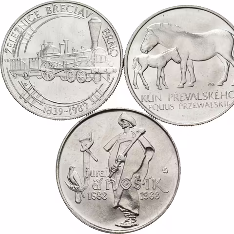 50 Kčs 1987 - Kůň Převalského, 1988 - Juraj Jánošík a