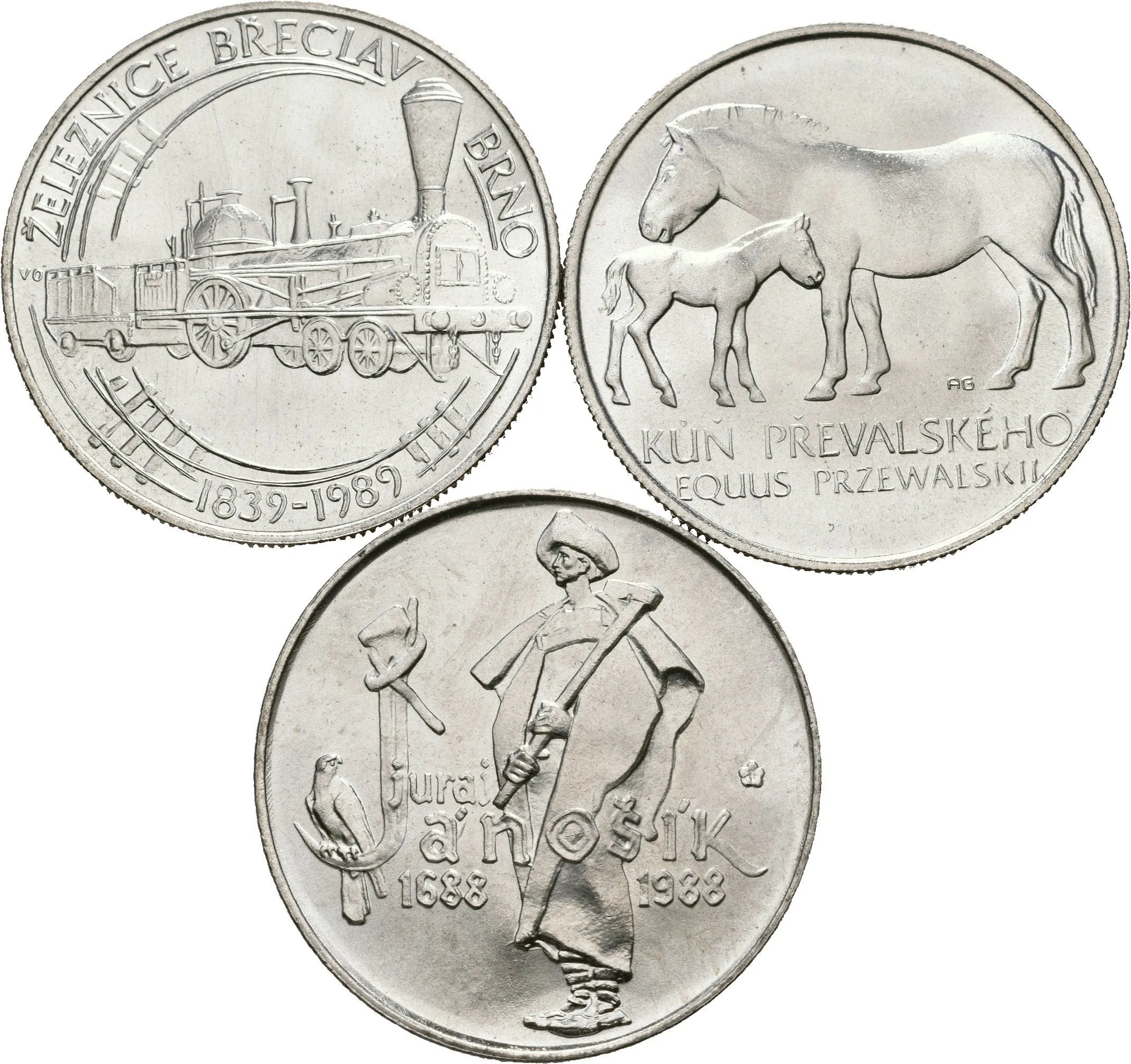 50 Kčs 1987 - Kůň Převalského, 1988 - Juraj Jánošík a — 1