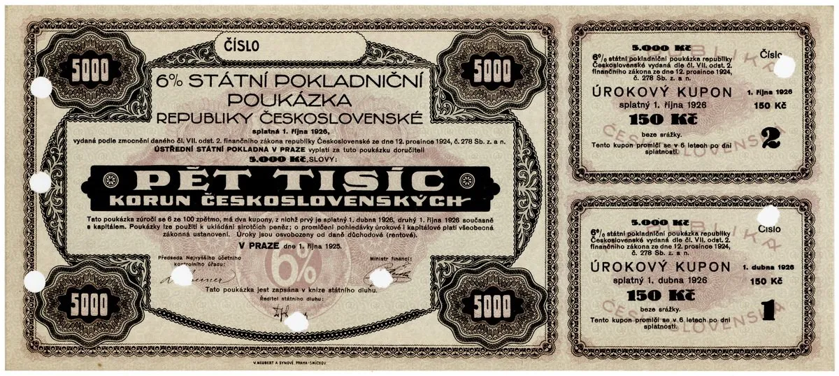 Státní pokladniční poukázky, 1919 - 1939 — 1
