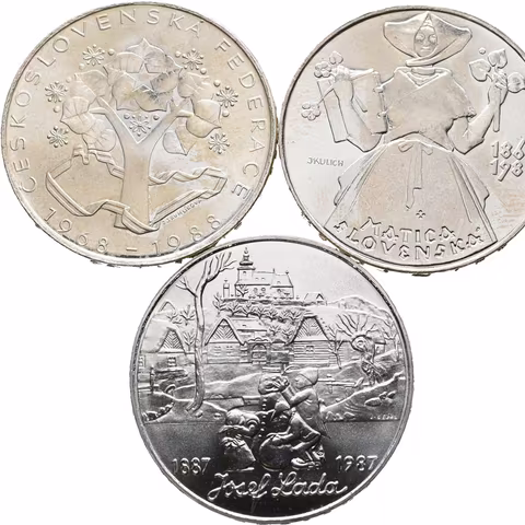 500 Kčs 1987 - Josef Lada + 500 Kčs 1988 - Československá federace a Matica Slovenská
