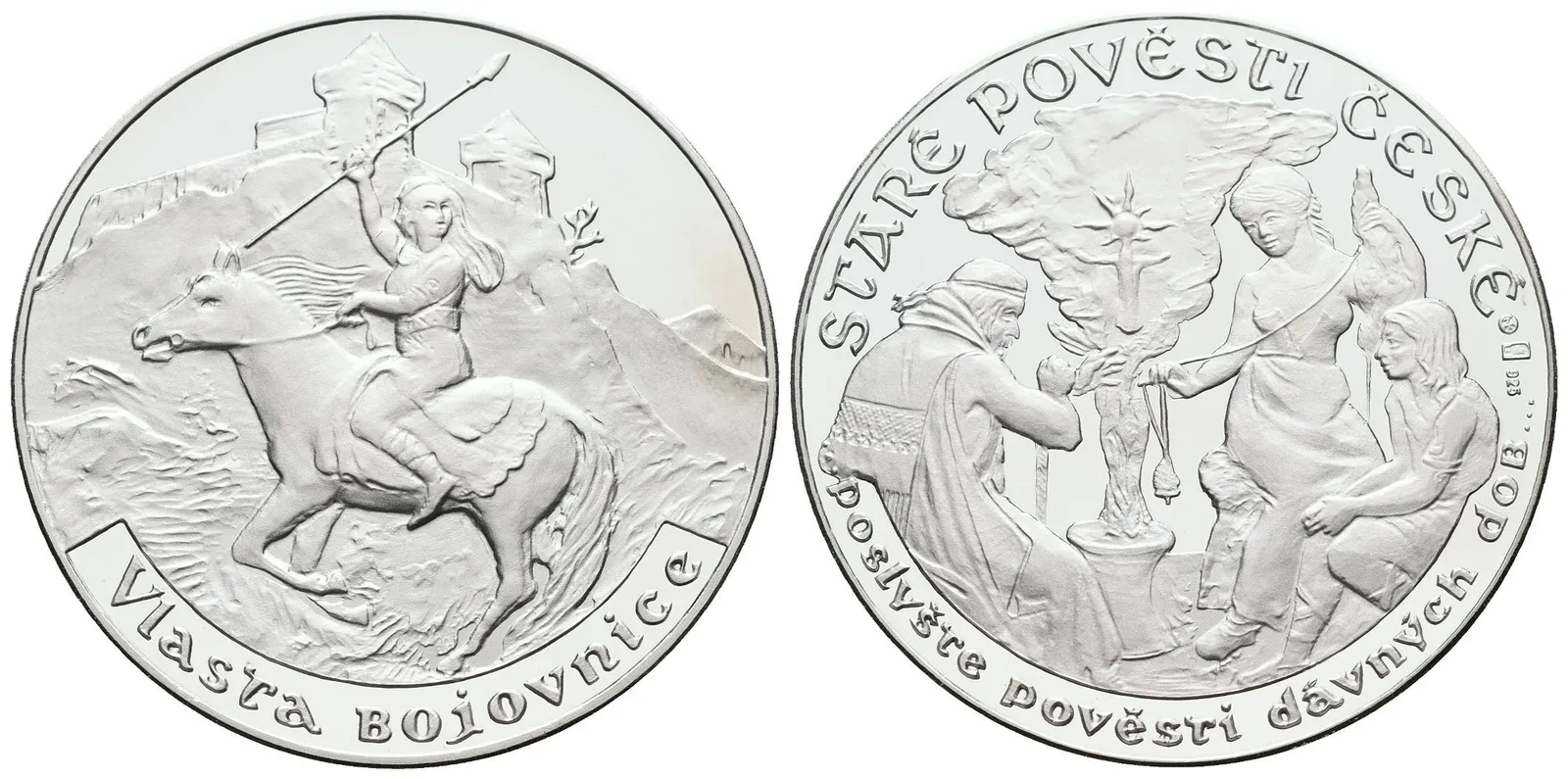Stříbrná investiční medaile - Staré pověsti české - Vlasta bojovnice- Ag 20 g - 925/1000