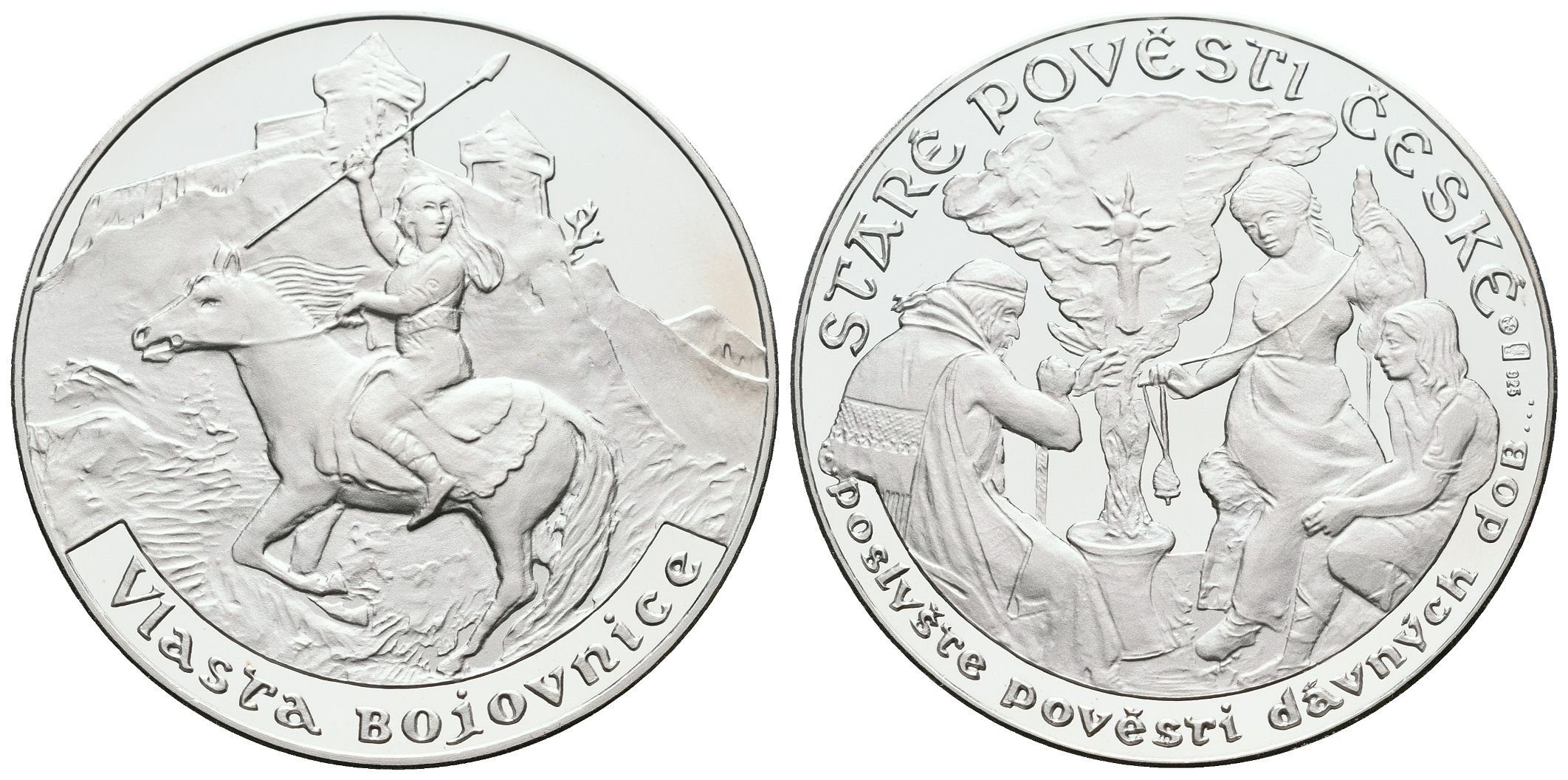 Stříbrná investiční medaile - Staré pověsti české - Vlasta bojovnice- Ag 20 g - 925/1000