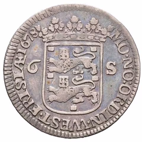 6 Stuivers "Scheepjesschelling" 1678, KM.76, pěkná zachovalost a patina, drobné rysky