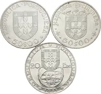 Soubor mincí - 20 Escudos 1953 - Měnová reforma, KM.585, — 2