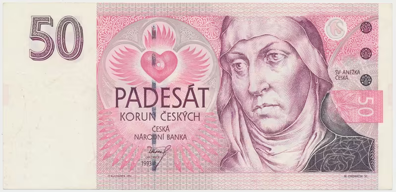 Česká republika, 50 Koruna 1993, série A (tisk Anglie), Hej.CZ7a1