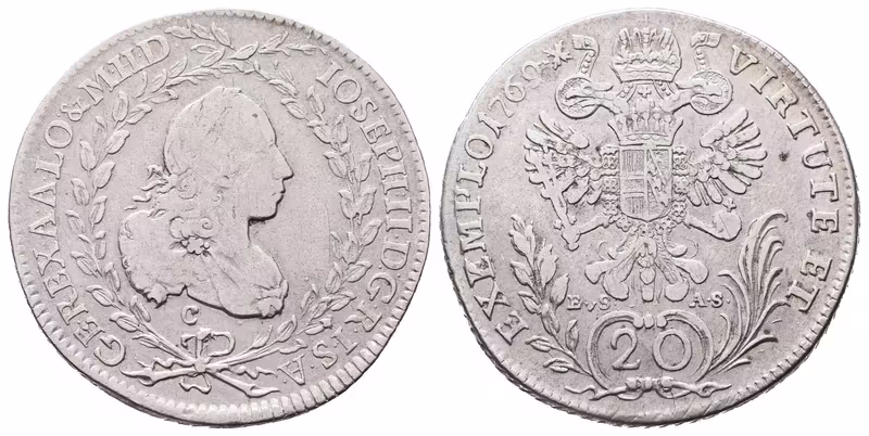 Josef II., 20 Krejcar 1769 C, Praha