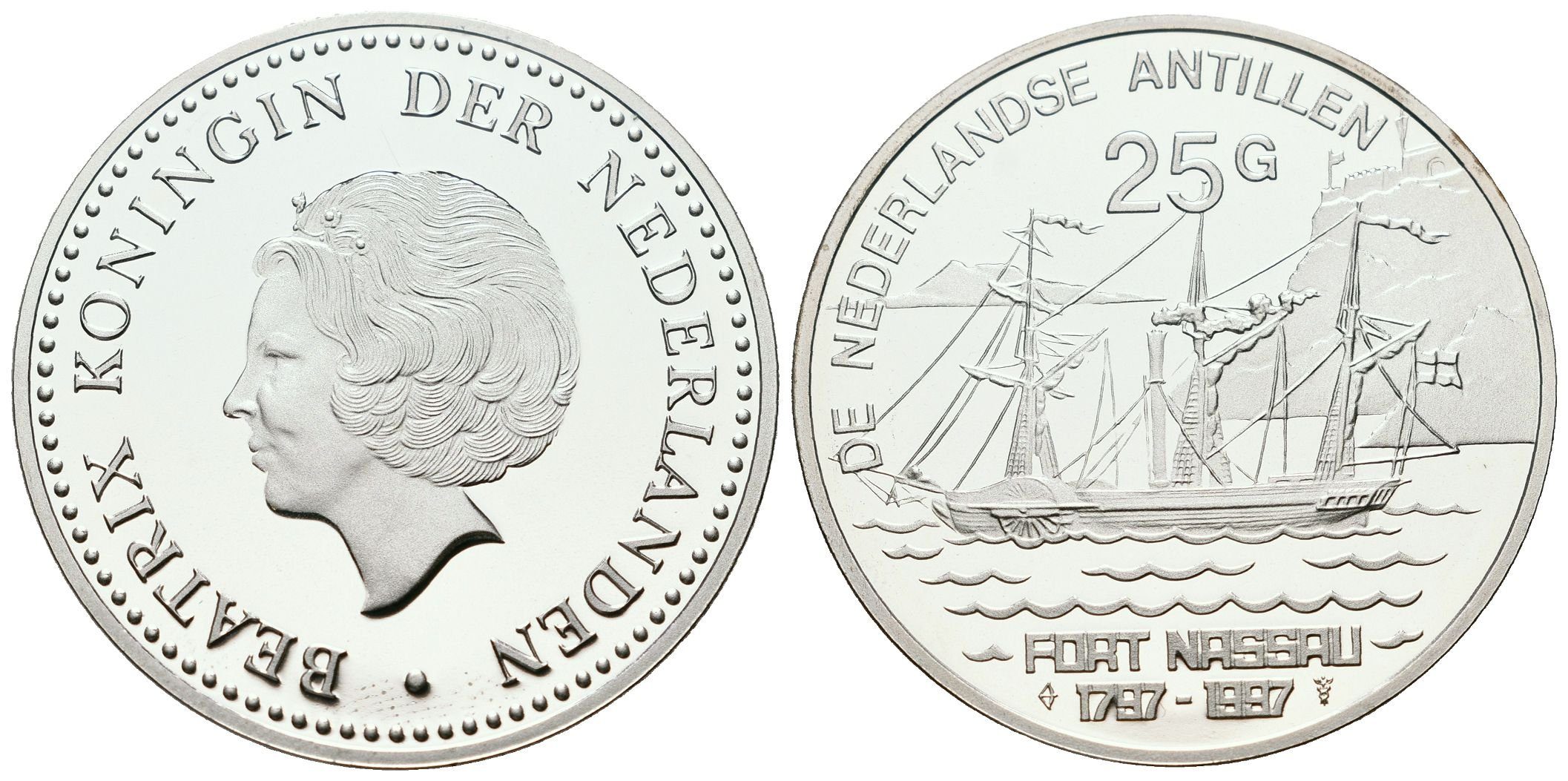 Nizozemí, 25 Gulden 1997 - Fort Nassau
