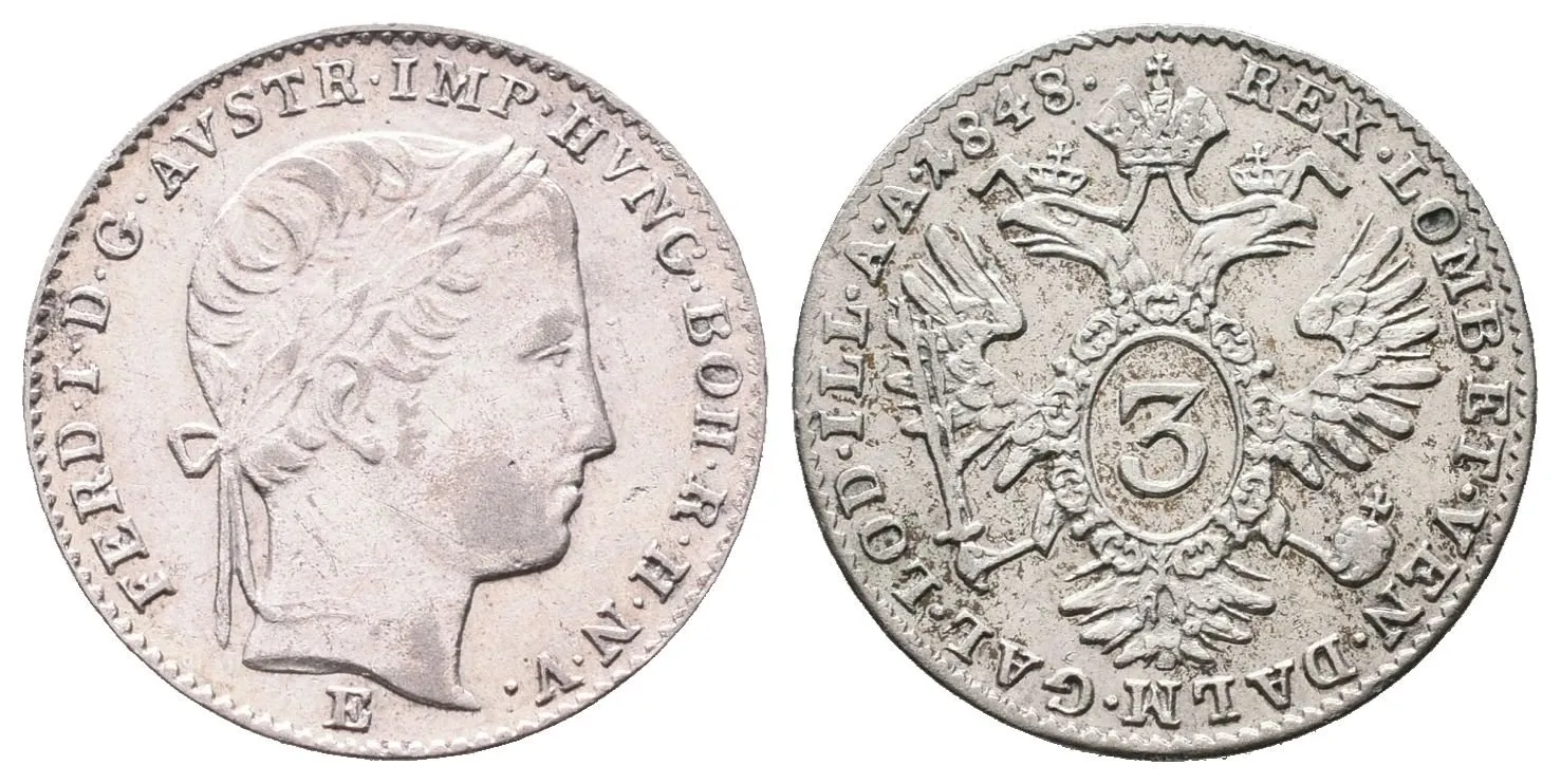 Ferdinand V., 3 Krejcar 1848 E, Karlovský Bělehrad