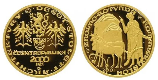 2000 Kč 2001 - Románský sloh - Rotunda ve Znojmě, PROOF