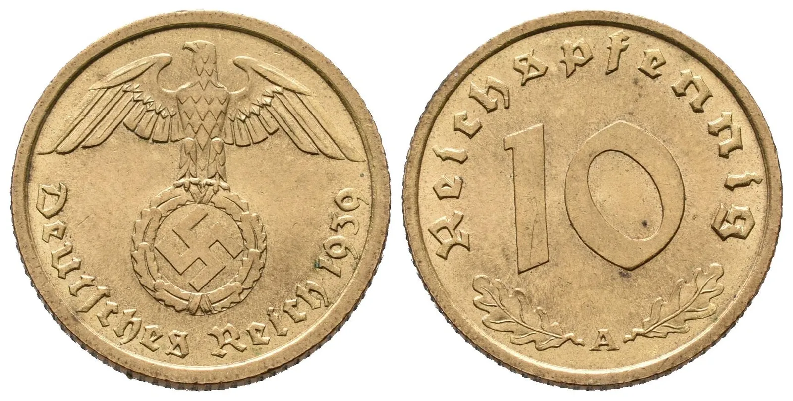 III. říše, 10 Pfennig 1939 A
