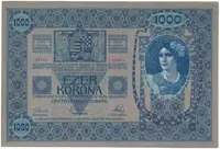 Rakousko - Uhersko, 1000 Koruna 1902, podtisk šedorůžový, bez přetisku, Hej.RU5b