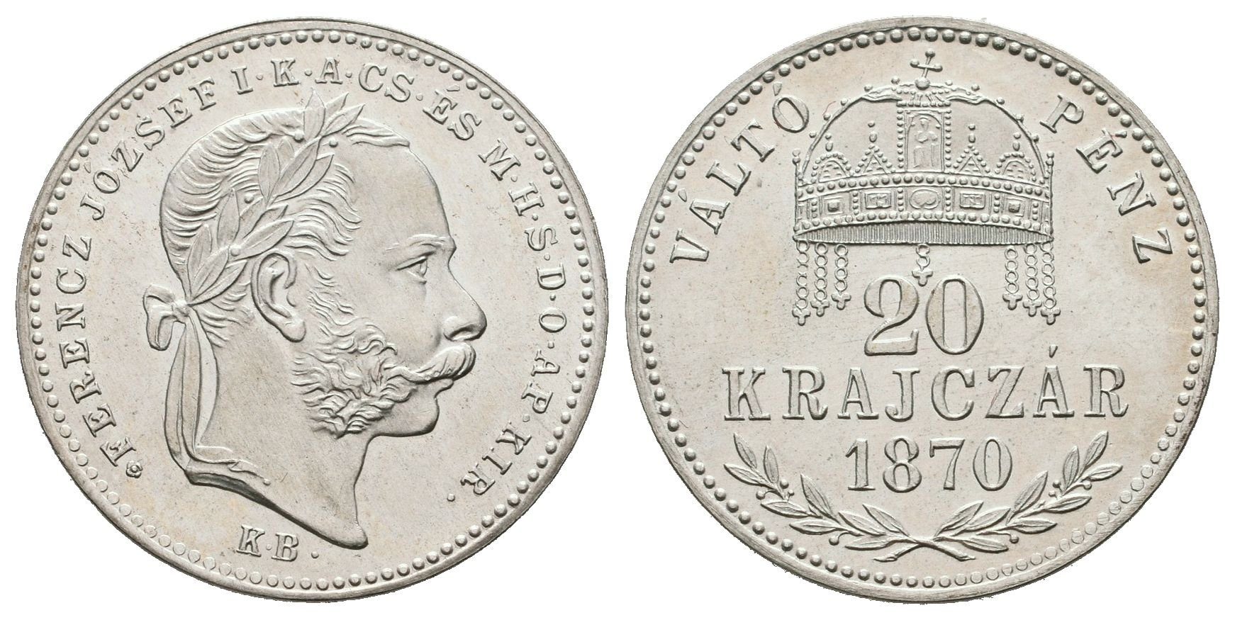 20 Krejcar 1869 KB, novoražba