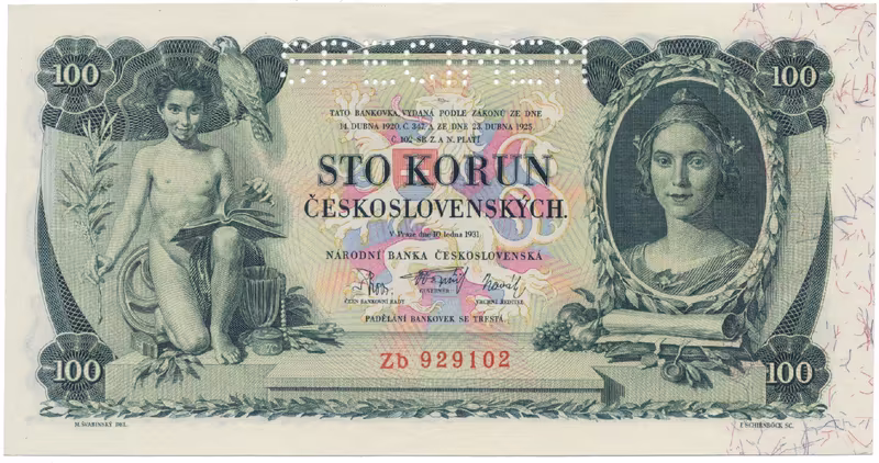 100 Koruna 1931, SPECIMEN, Hej.25b1.S1