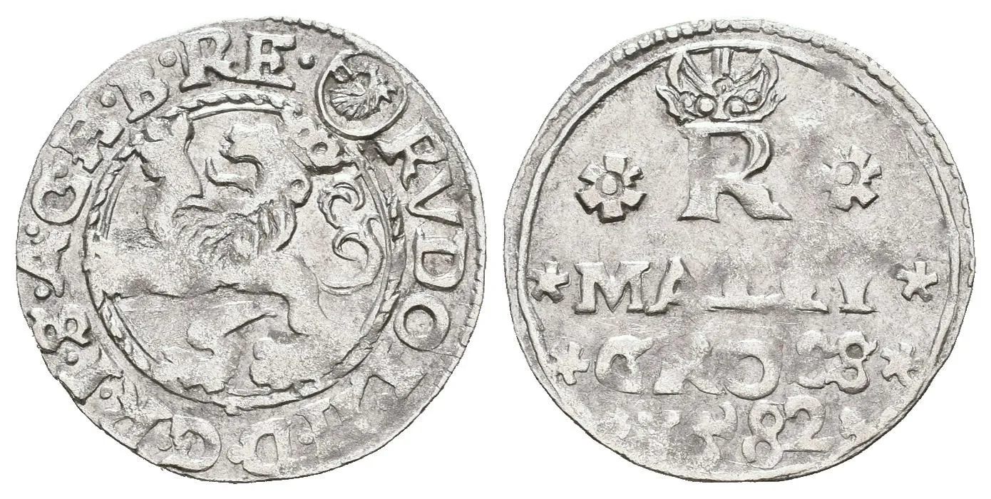 Malý groš 1582, Jáchymov-Kádner, HN.3 (opis 7b), pěkná zachovalost, lehce ned. — 1