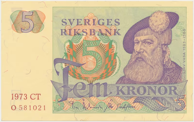 Švédsko, 5 Kronor 1973, P.51c