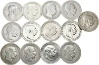 Soubor mincí 1 Koruna 1893-1895, 1897, 1899, 1900, 1901, 1902, 1908, — 2