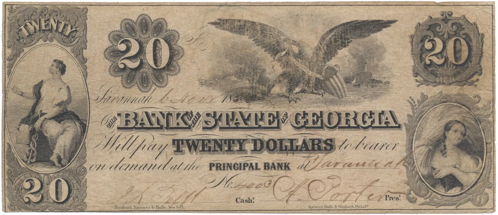 USA - Georgia, 20 Dollar 1855