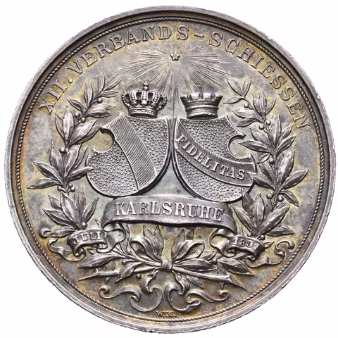AR Medaile 1891 (Mayer) - XII. Spolkové střelby v Karlsruhe.