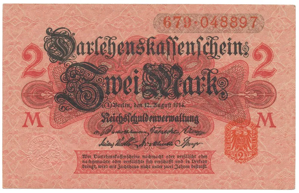Německo, 2 Mark 1914, 2. vydání, Ro.52c