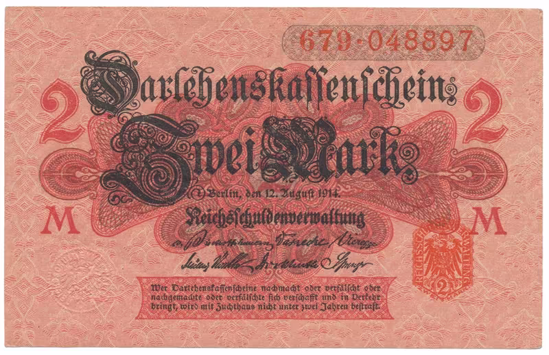 Německo, 2 Mark 1914, 2. vydání, Ro.52c