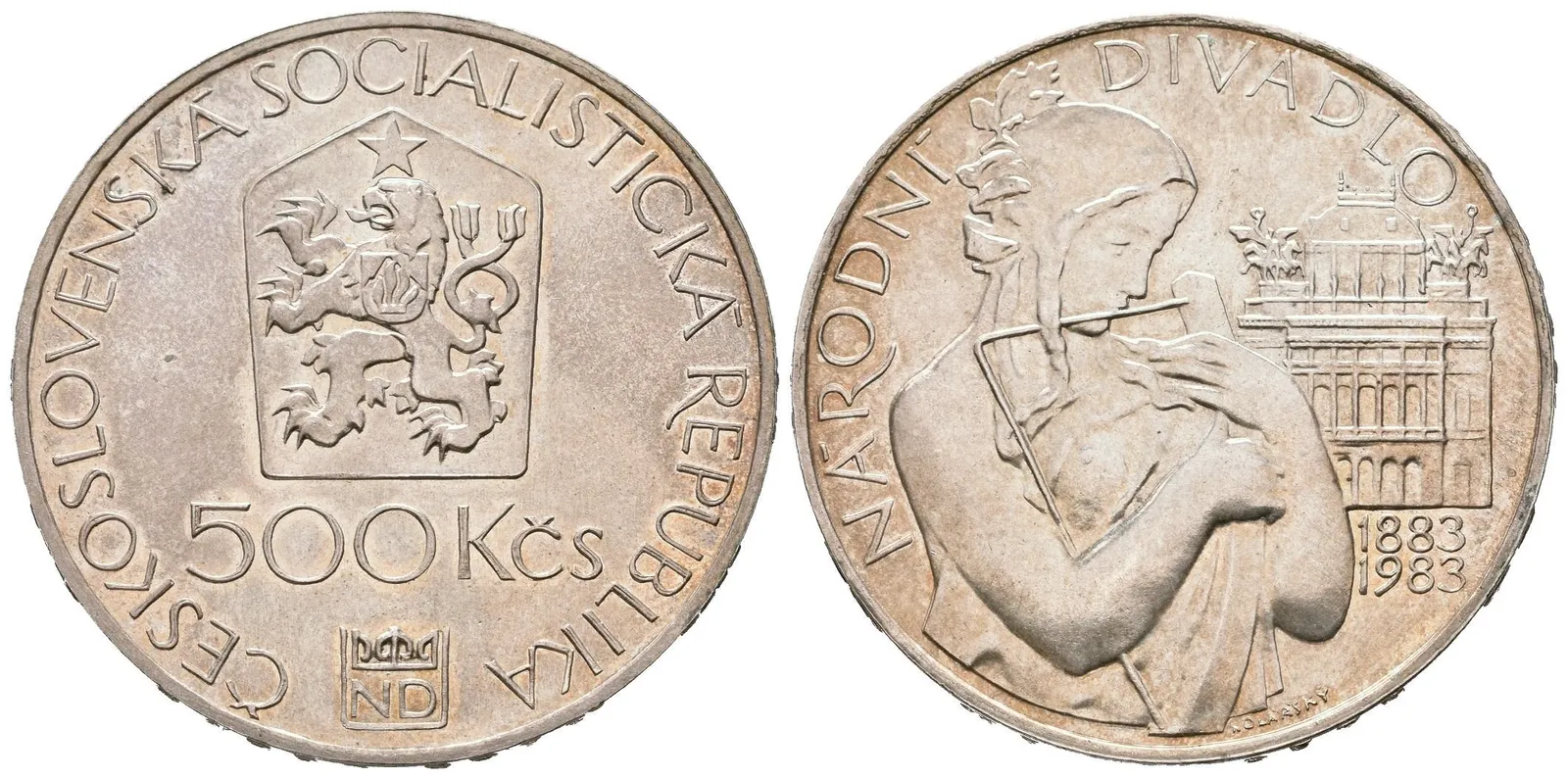 500 Kčs 1983 - Národní divadlo, Aurea.154, lesk, patina — 1