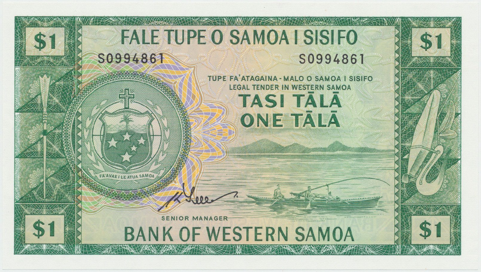 Západní Samoa, 1 Tala (1967), P.16dCS