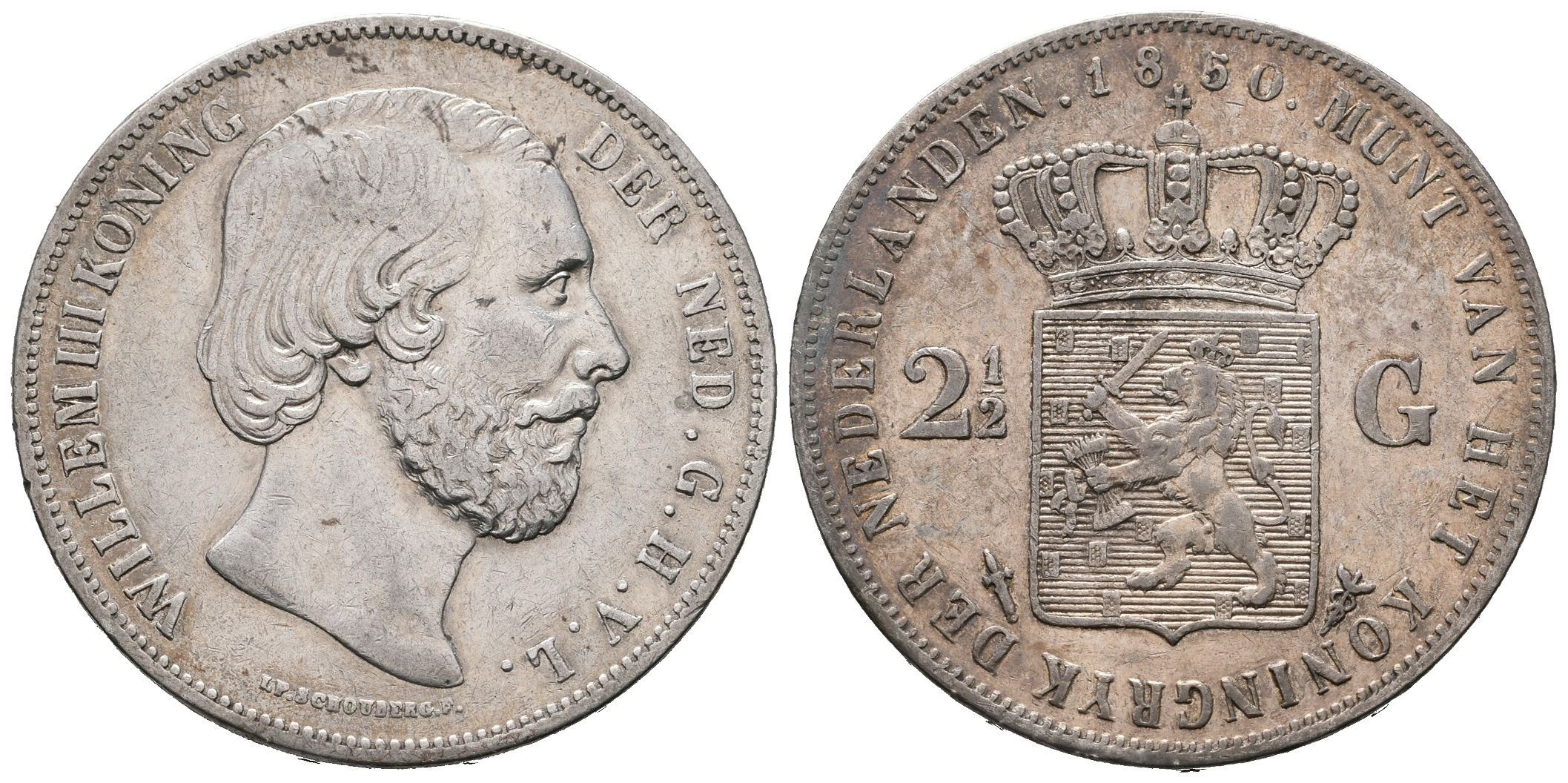 Nizozemí, 2 1/2 Gulden 1850