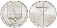 100 Kčs 1992 - Lidice a Ležáky, lesk, patina — 2
