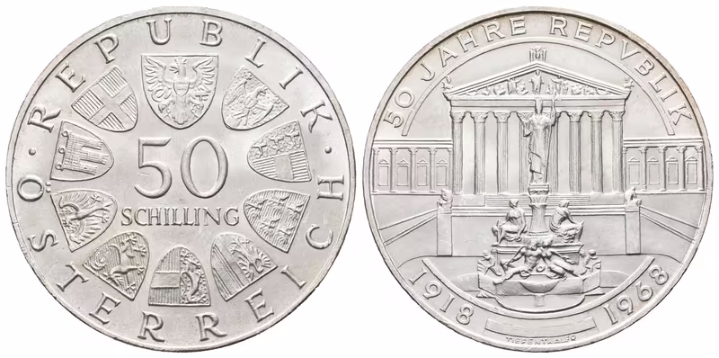 Rakousko, 50 Schilling 1968 - Republika