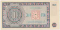 1000 Koruna 1945, I. vydání, série B, perforace 3 m.d., Hej.78bS1 - fotografie 2