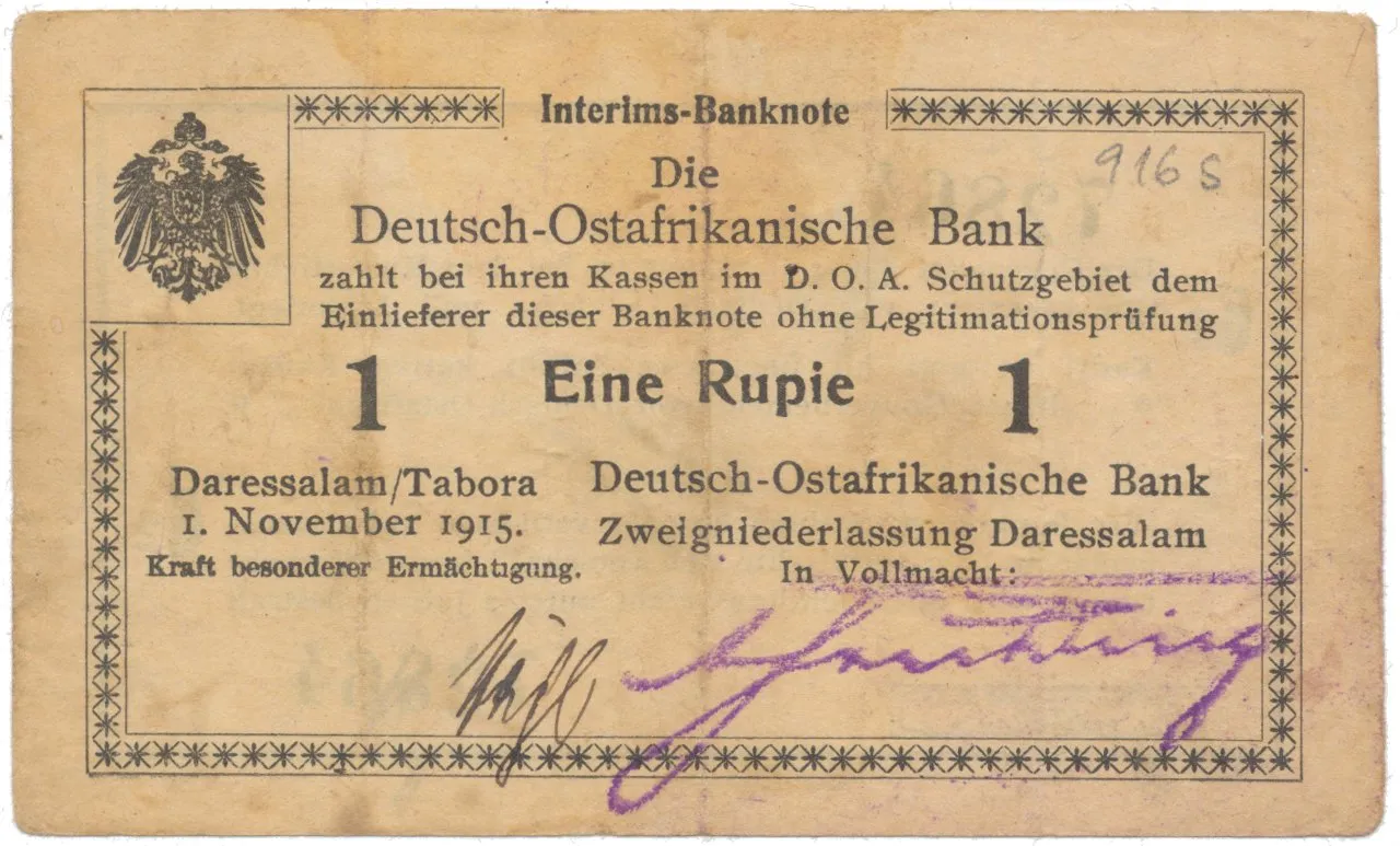 Německá Východní Afrika, 1 Rupie 1. 11. 1915, série C2, R.916s