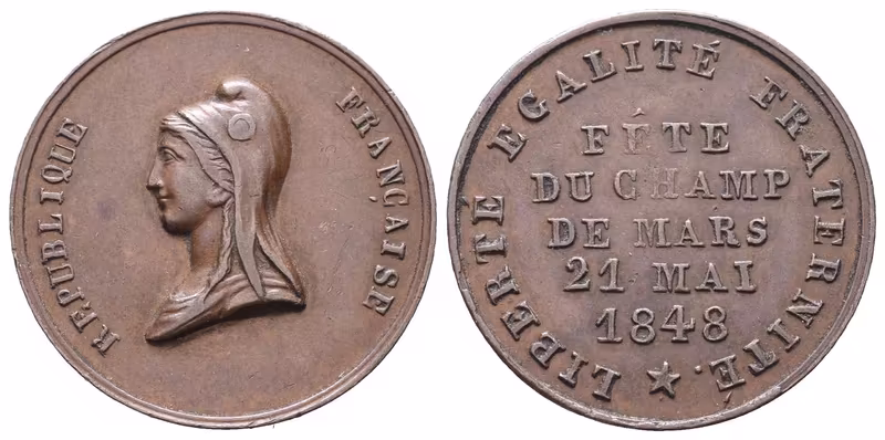 Francie - AE Medaile 1848 - Revoluce