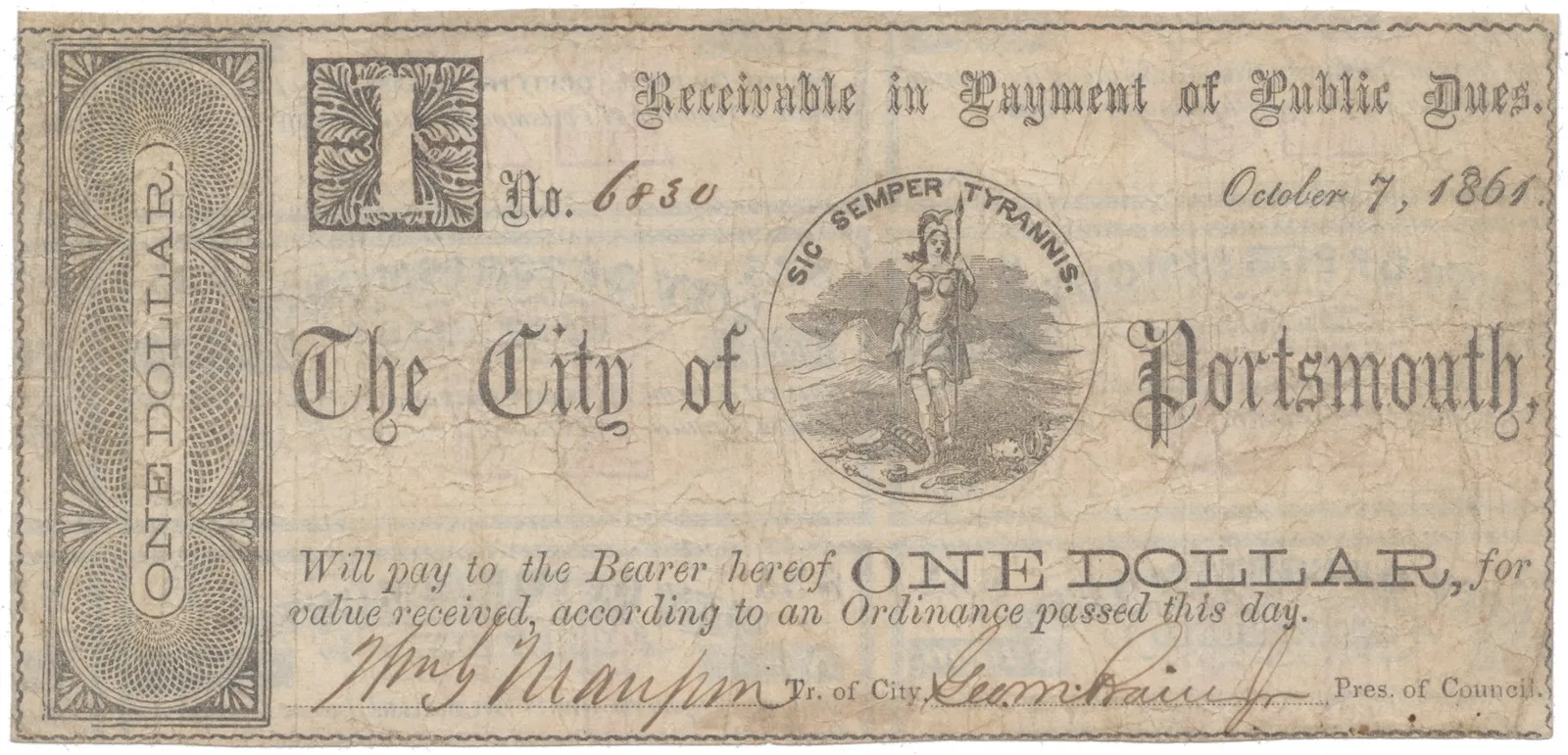 USA - Virginia, 1 Dollar 1861