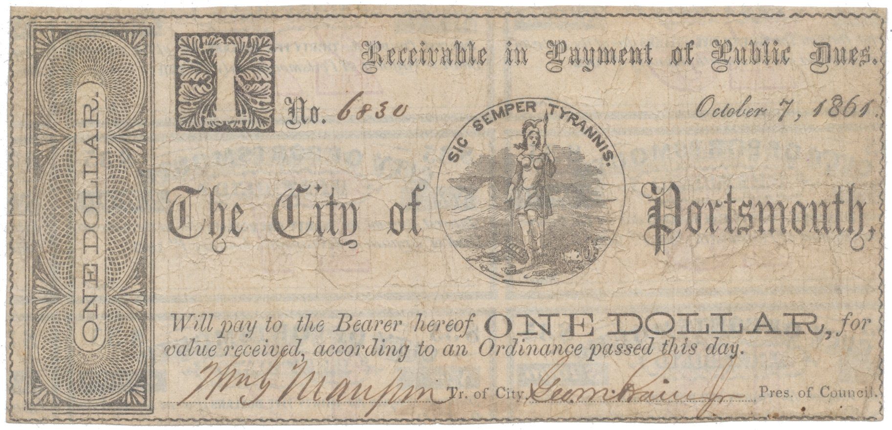 USA - Virginia, 1 Dollar 1861