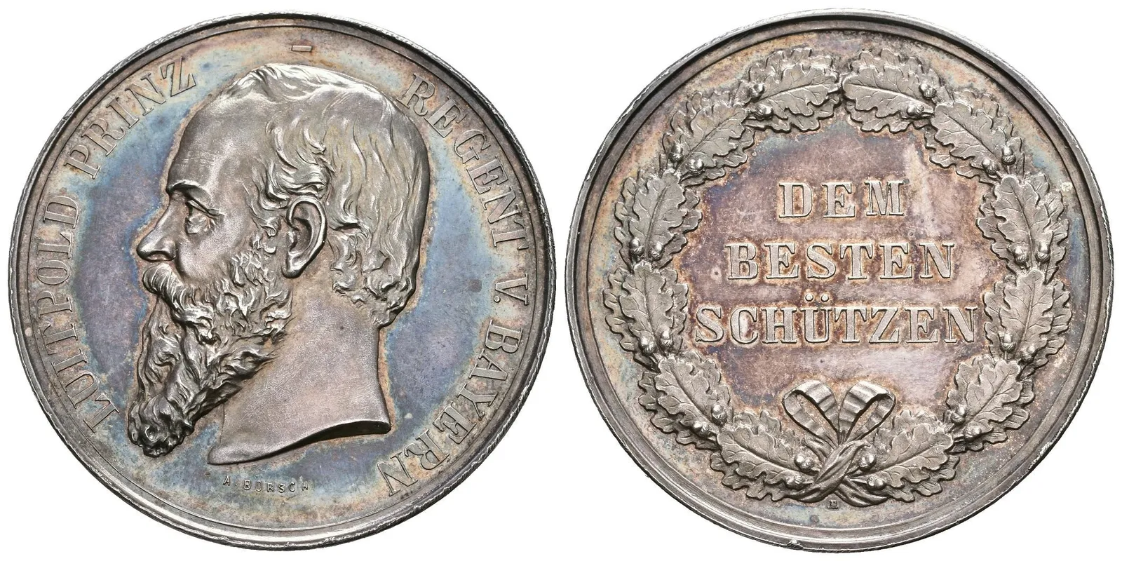 AR Medaile b.l. (Börsch) - Cena nejlepšímu střelci, princ regent Leopold Bavorský. — 1