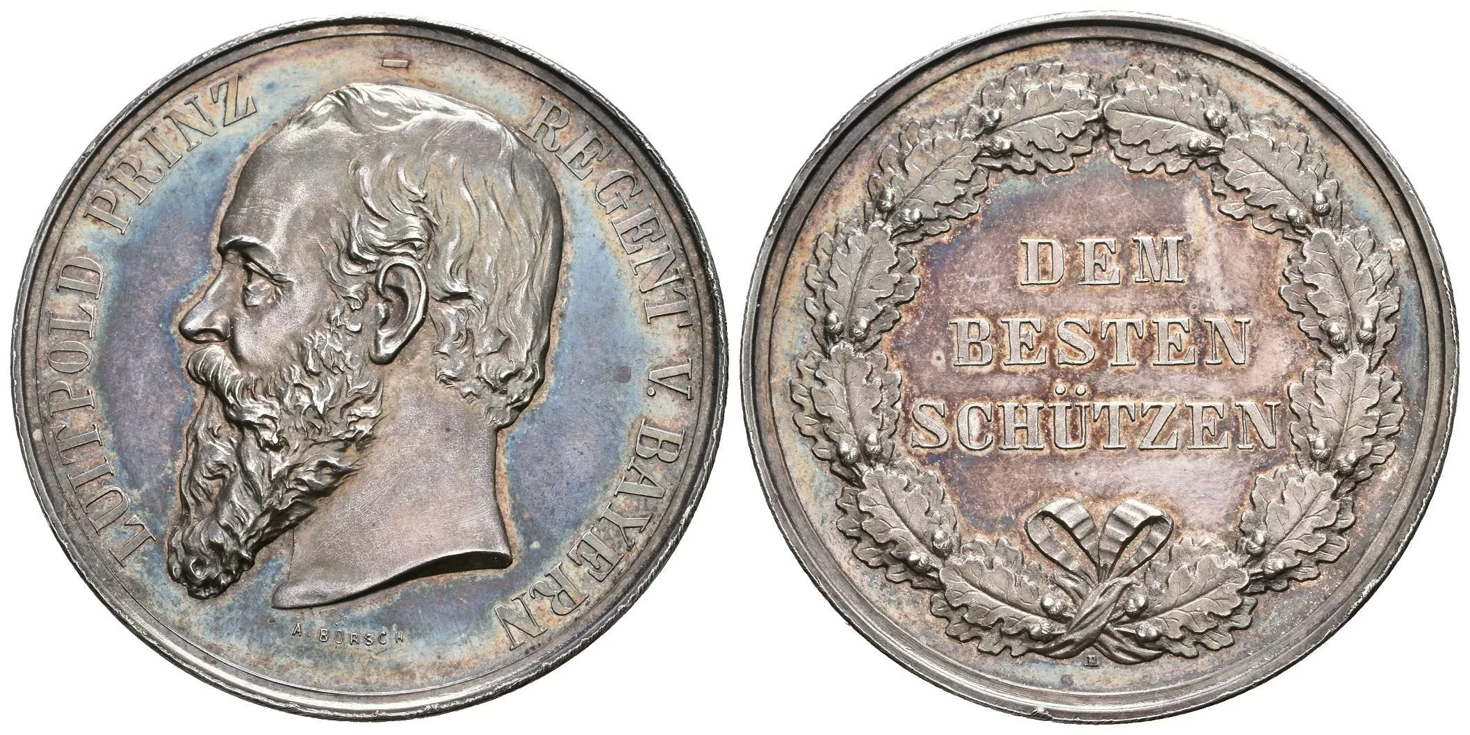 AR Medaile b.l. (Börsch) - Cena nejlepšímu střelci, princ regent Leopold Bavorský. — 1