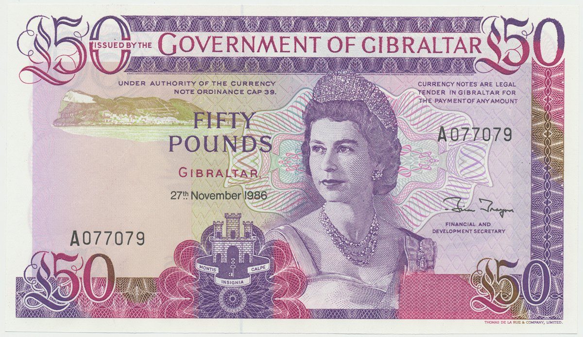 Gibraltar, 50 Pounds 1986, P.24