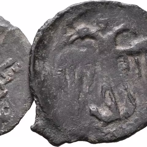 AE Trachy. Dvouhlavý orel / Stojící Car čelně, patina, ned., lehce napr._2 ks