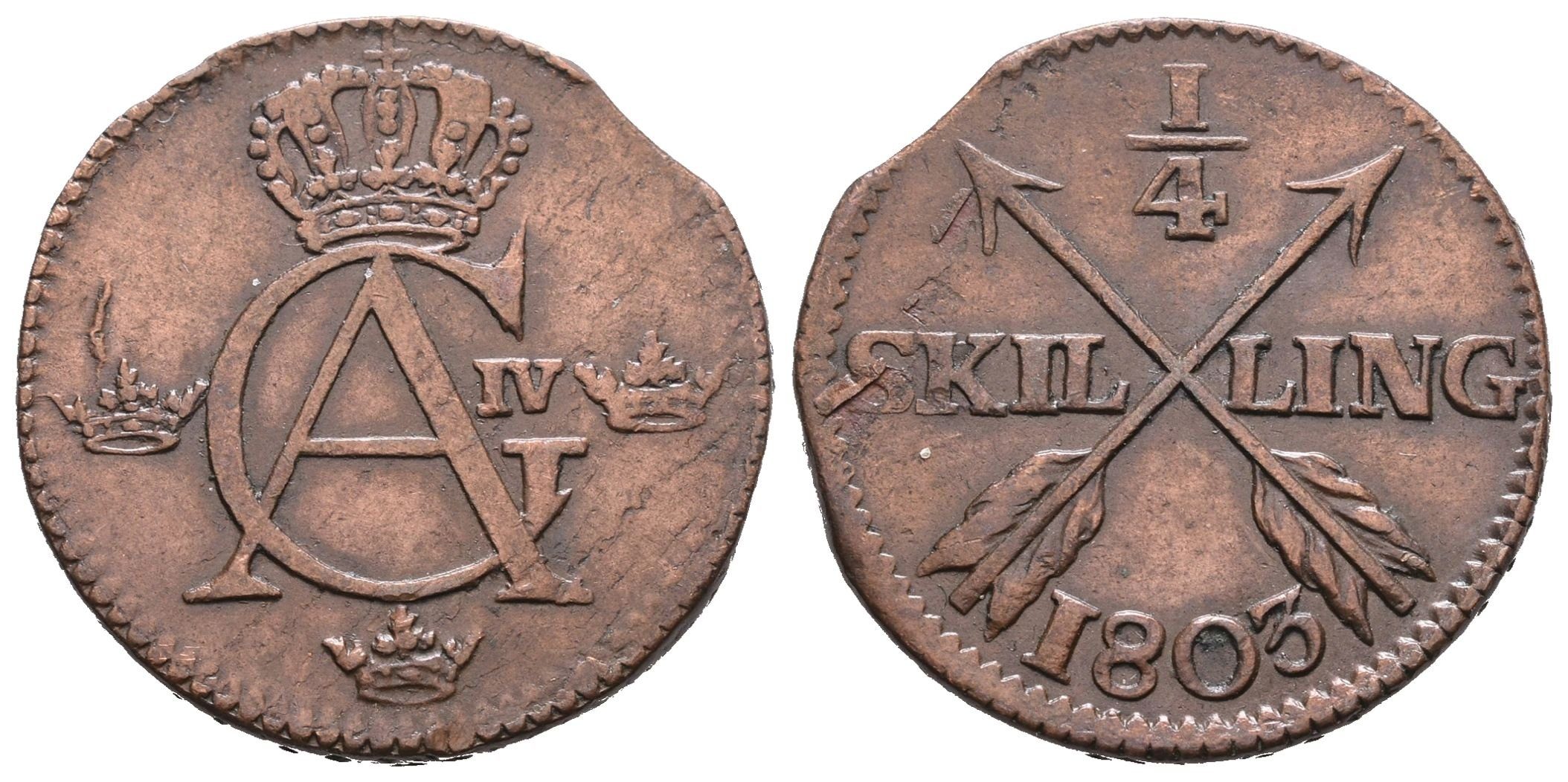 Švédsko, 1/4 Šilinku 1803