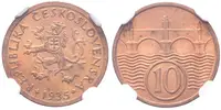 10 Haléř 1935, NGC MS 65 RB